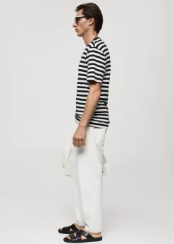MANGO Koszulki*Koszulka regular fit z 100% bawełny w paski