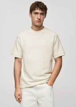 MANGO Koszulki*Koszulka regular fit z teksturą