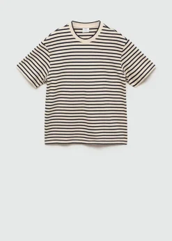MANGO Koszulki*Koszulka relaxed fit z 100% bawełny w paski