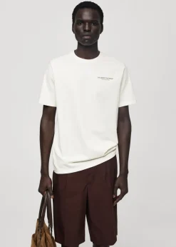 MANGO Koszulki*Koszulka slim fit z 100% bawełny z nadrukiem