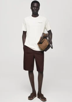 MANGO Koszulki*Koszulka slim fit z 100% bawełny z nadrukiem