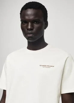 MANGO Koszulki*Koszulka slim fit z 100% bawełny z nadrukiem