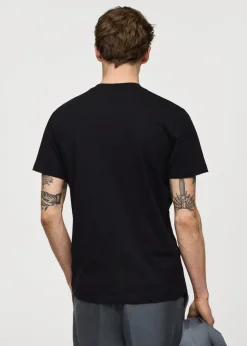 MANGO Koszulki*Koszulka slim fit z bawełny z dekoltem w serek