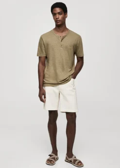 MANGO Koszulki*Koszulka slim fit z mieszanki lnu