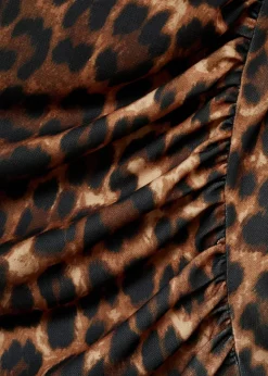 MANGO Koszulki*Koszulka w panterkę z marszczeniem