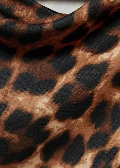 MANGO Koszulki*Koszulka w panterkę z marszczeniem