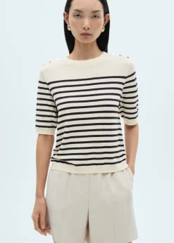 MANGO Koszulki*Koszulka w paski na guziki