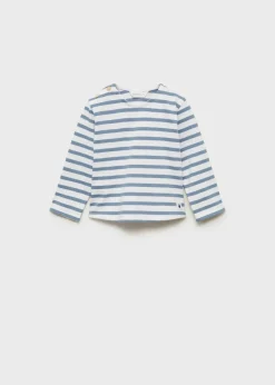 Dzieci MANGO T-shirty I Body*Koszulka w paski na guziki