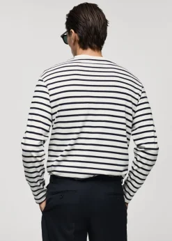 MANGO Koszulki*Koszulka w paski z bawełny 100%