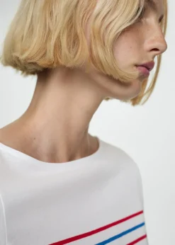 MANGO Koszulki*Koszulka w paski z dekoltem w łódkę