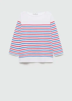 MANGO Koszulki*Koszulka w paski z dekoltem w łódkę