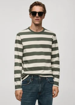 MANGO Koszulki*Koszulka w paski z długiem rękawem