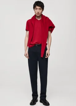 MANGO Koszulki*Koszulka z 100% bawełny slim fit z dekoltem w serek