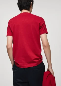 MANGO Koszulki*Koszulka z 100% bawełny slim fit z dekoltem w serek