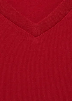 MANGO Koszulki*Koszulka z 100% bawełny slim fit z dekoltem w serek