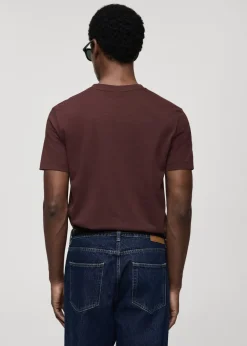 MANGO Koszulki*Koszulka z 100% bawełny slim fit z dekoltem w serek
