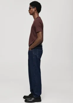 MANGO Koszulki*Koszulka z 100% bawełny slim fit z dekoltem w serek