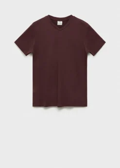 MANGO Koszulki*Koszulka z 100% bawełny slim fit z dekoltem w serek