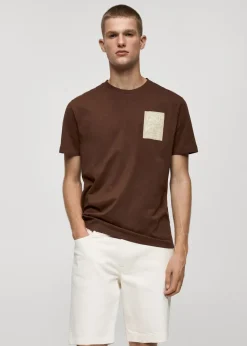 MANGO Koszulki*Koszulka z 100% bawełny z nadrukiem na piersi