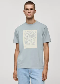 MANGO Koszulki*Koszulka z 100% bawełny z nadrukiem na piersi