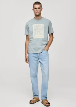 MANGO Koszulki*Koszulka z 100% bawełny z nadrukiem na piersi