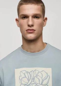 MANGO Koszulki*Koszulka z 100% bawełny z nadrukiem na piersi