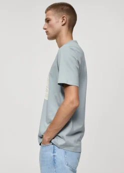 MANGO Koszulki*Koszulka z 100% bawełny z nadrukiem na piersi