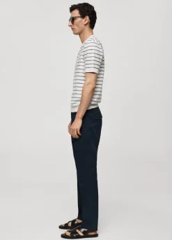 MANGO Koszulki*Koszulka z bawełnianej dzianiny w paski