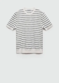 MANGO Koszulki*Koszulka z bawełnianej dzianiny w paski