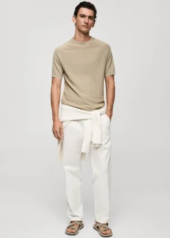 MANGO Kardigany I Swetry|Koszulki*Koszulka z cienkiej dzianiny z teksturą