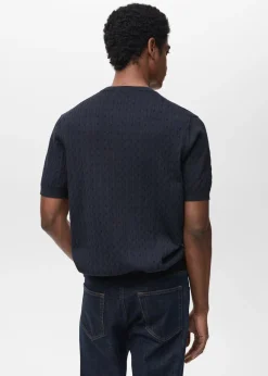 MANGO Koszulki*Koszulka z cienkiej dzianiny z plecionym motywem