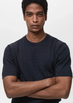 MANGO Koszulki*Koszulka z cienkiej dzianiny z plecionym motywem