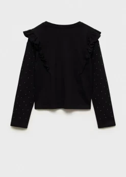 Dzieci MANGO Koszulki I Topy*Koszulka z cyrkoniami i falbanką