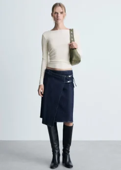 MANGO Koszulki*Koszulka z dekoltem w łódkę i długim rękawem