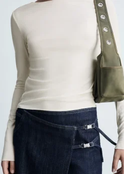 MANGO Koszulki*Koszulka z dekoltem w łódkę i długim rękawem