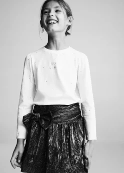 Dzieci MANGO Koszulki I Topy*Koszulka z długim rękawem i strasem