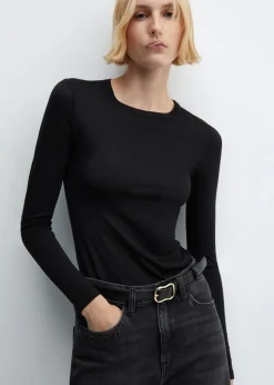 MANGO Koszulki*Koszulka z długim rękawem i okrągłym dekoltem