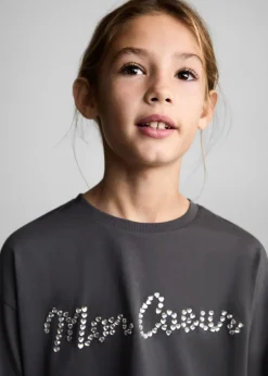 Dzieci MANGO Koszulki I Topy*Koszulka z długim rękawem i strasem