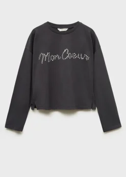 Dzieci MANGO Koszulki I Topy*Koszulka z długim rękawem i strasem