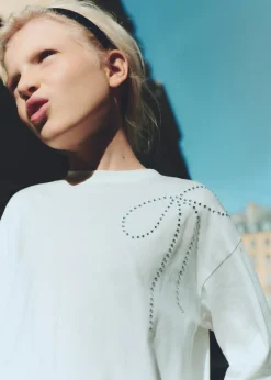 Dzieci MANGO Koszulki I Topy*Koszulka z długim rękawem i strasem