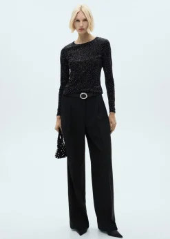 MANGO Topy|Koszulki*Koszulka z długim rękawem i strasem