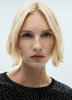 MANGO Topy|Koszulki*Koszulka z długim rękawem i strasem