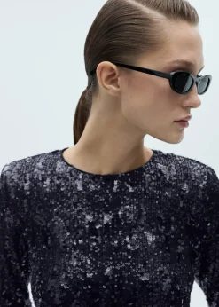 MANGO Koszulki*Koszulka z długimi rękawami i cekinami