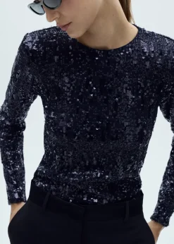 MANGO Koszulki*Koszulka z długimi rękawami i cekinami