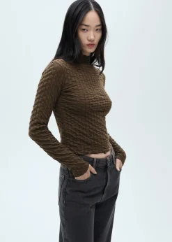 MANGO Koszulki*Koszulka z długimi rękawami i marszczeniem