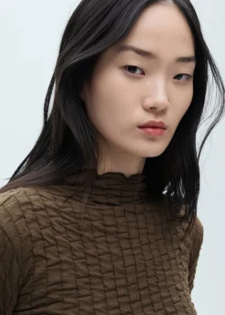 MANGO Koszulki*Koszulka z długimi rękawami i marszczeniem