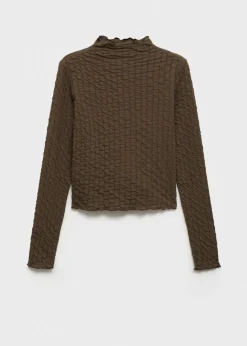 MANGO Koszulki*Koszulka z długimi rękawami i marszczeniem