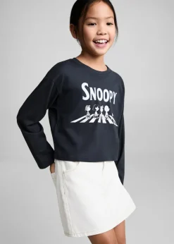 Dzieci MANGO Koszulki I Topy*Koszulka z długimi rękawami i nadrukiem Snoopiego
