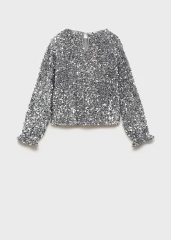 Dzieci MANGO Koszulki I Topy*Koszulka z długimi rękawami i cekinami