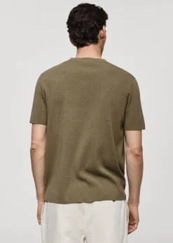 MANGO Koszulki*Koszulka z dzianiny bawełnianej